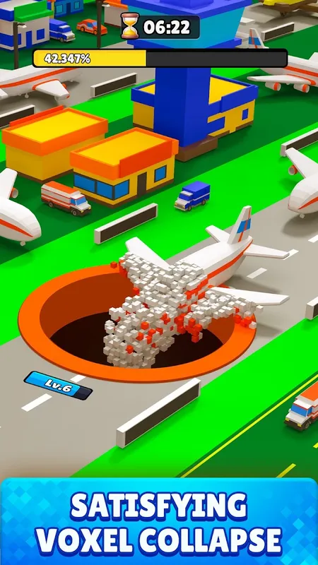 A hole pulls in a plane at an airport